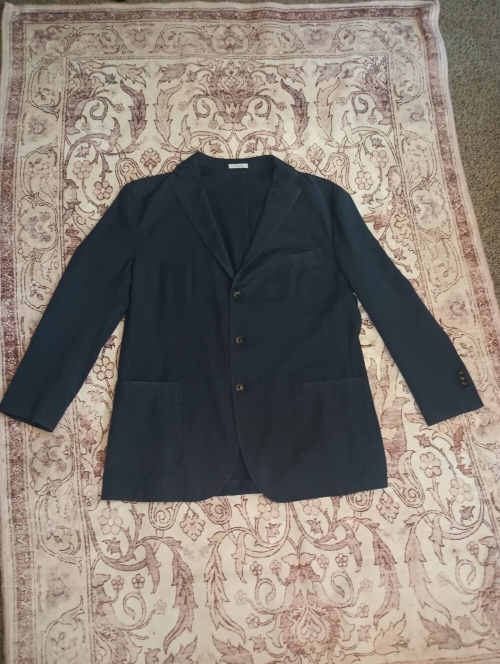 Boglioli Mens Quiet Luxury Blazer Euro 58 US 46-48 Navy Slim Fit Lana Wool Italy